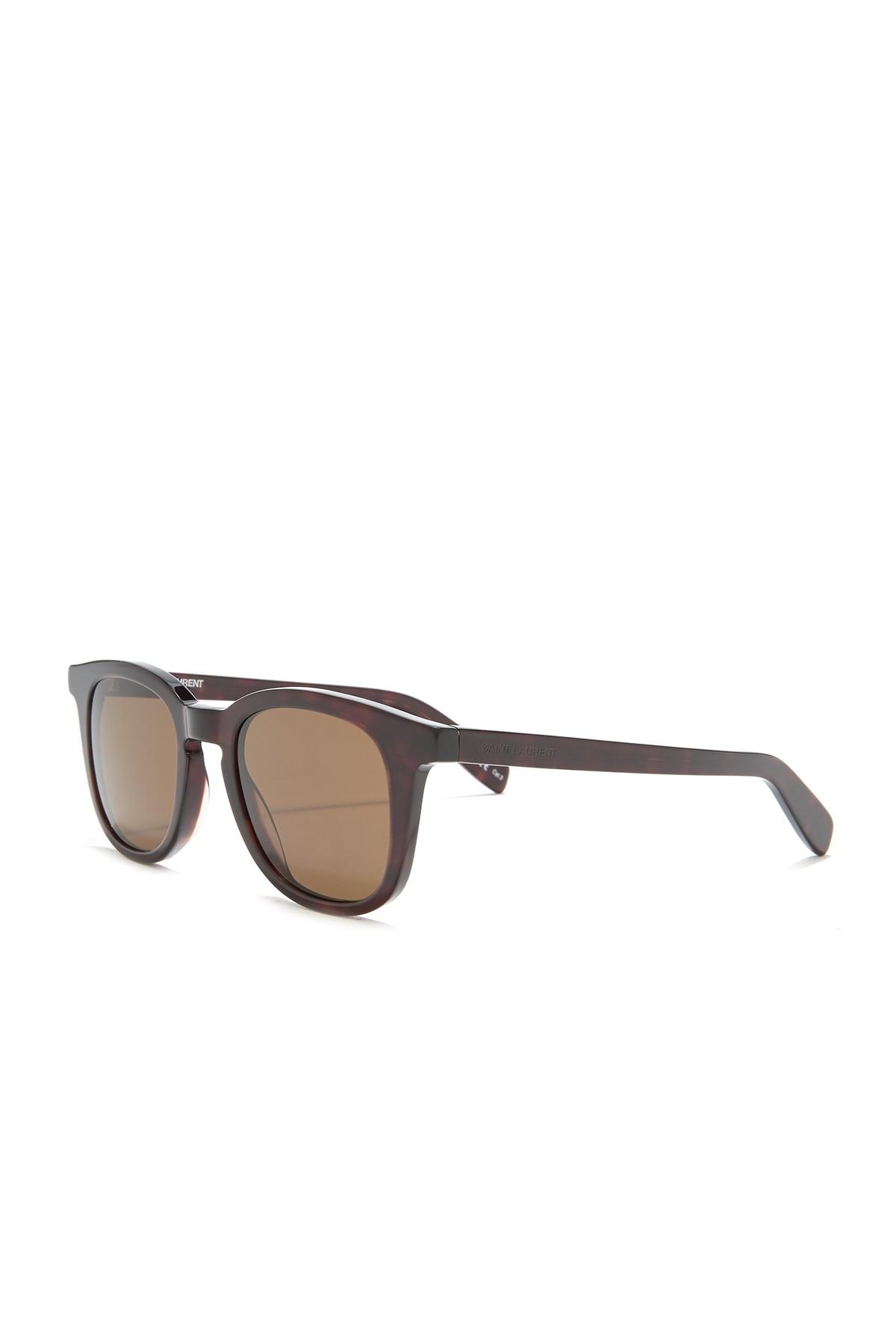 Saint Laurent Core 47mm Square Sunglasses in Brown Lyst