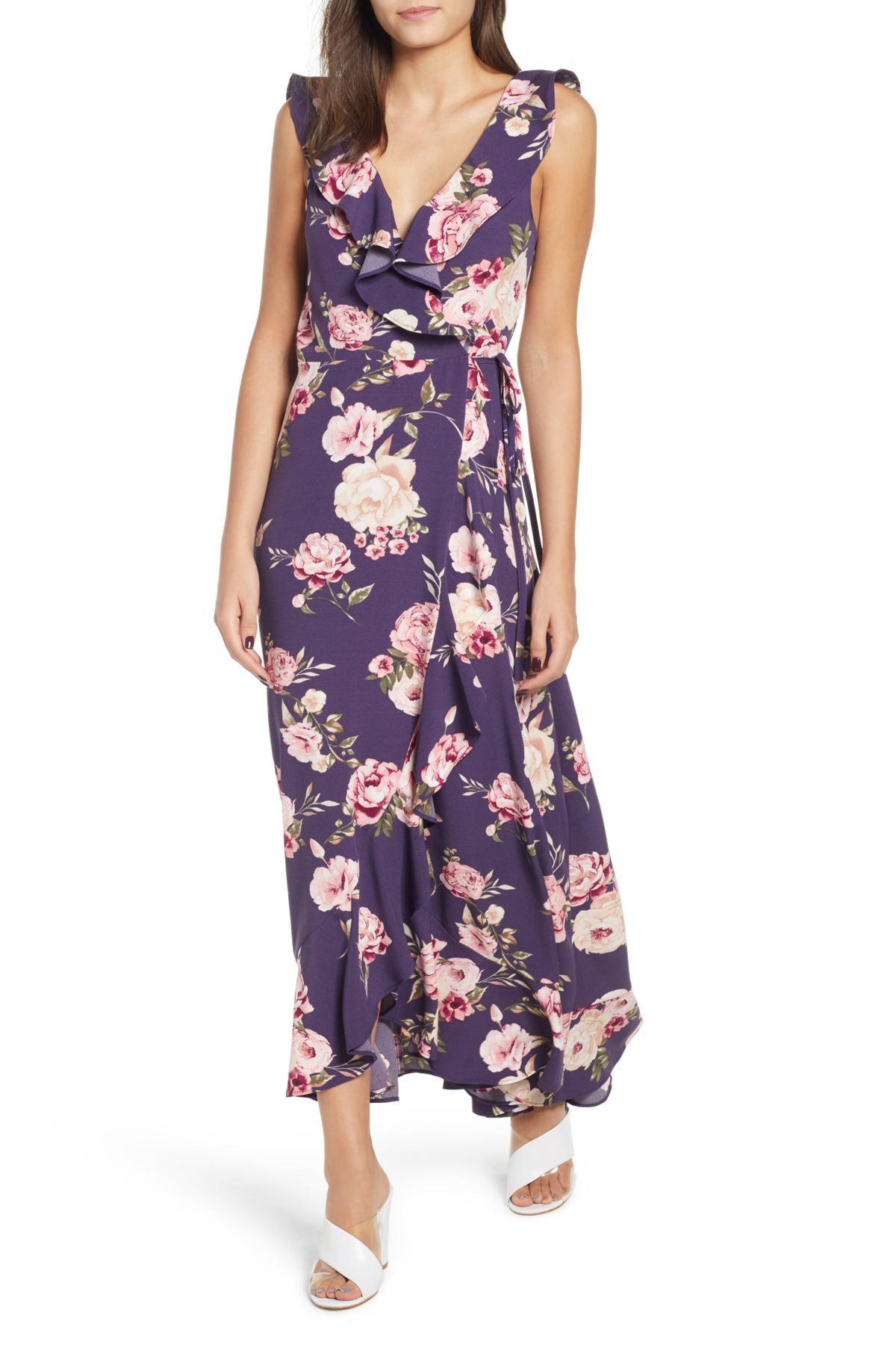 plum wrap dress