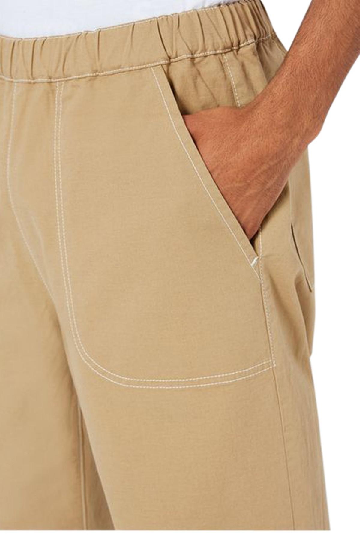 TOPMAN Cotton Ltd Collection Roll Hem Elastic Waist Chinos in Stone (Natural) for Men Lyst