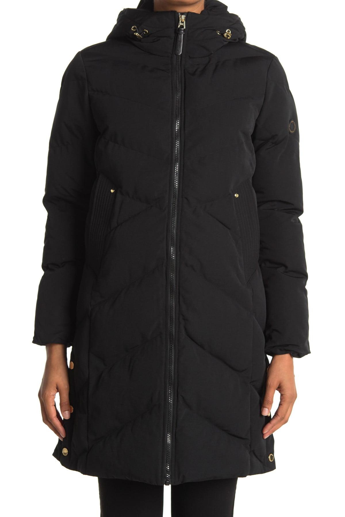 French Connection Synthetic Hooded Long Puffer Jacket in Black - Lyst