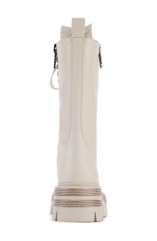 DKNY Verika Lace-Up Lug Sole Boot in White Lyst