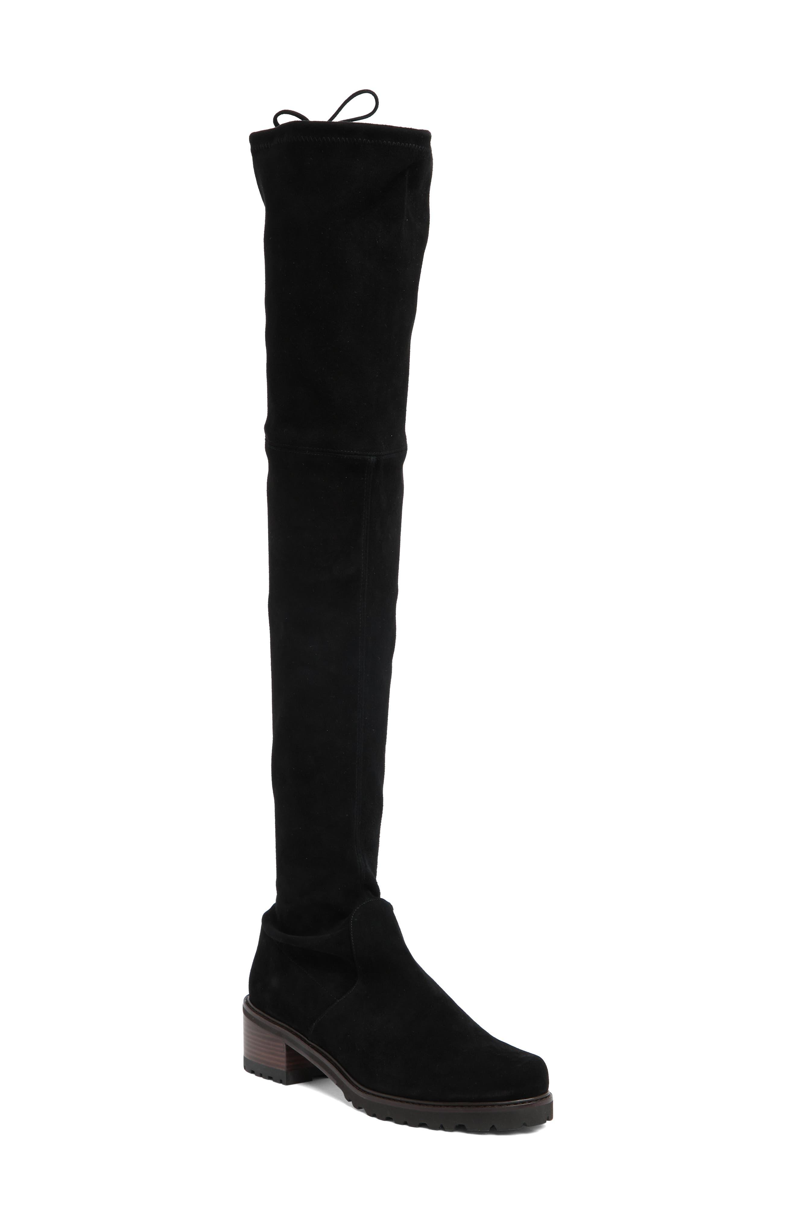 Stuart Weitzman Suede Blaire Over-the-knee City Boot In Black At ...