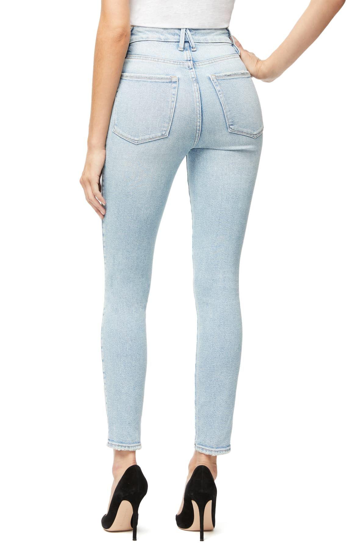 GOOD AMERICAN Denim Good Curve High Waist Front Yoke Detail Ankle