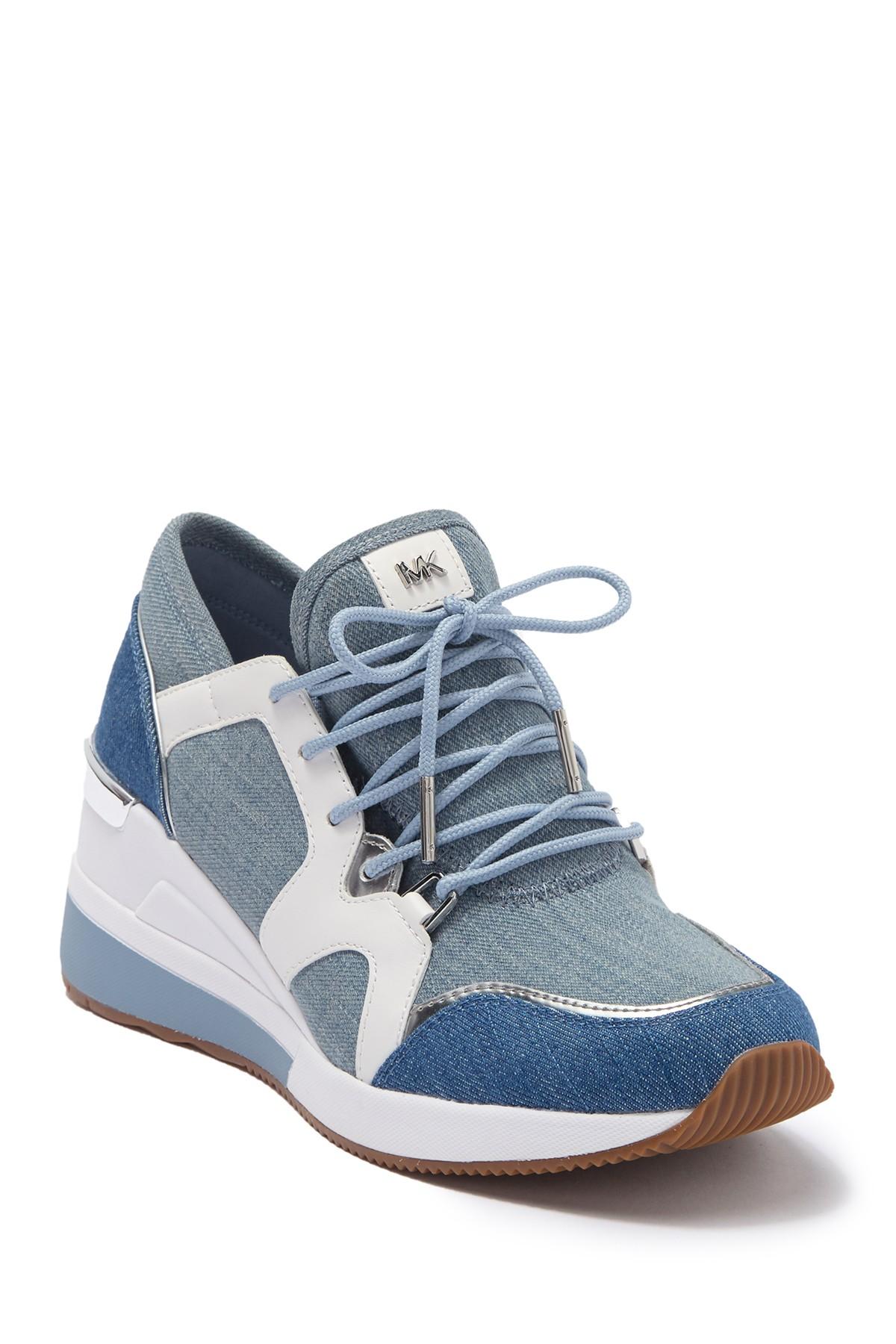 bestellen bemanning Nieuwheid MICHAEL Michael Kors Liv Trainer Wedge Sneaker in Blue | Lyst