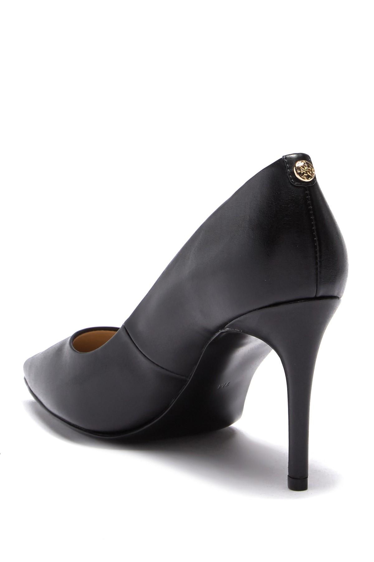 Guess Leather Bennie Pointed Toe Pump in Black Lyst