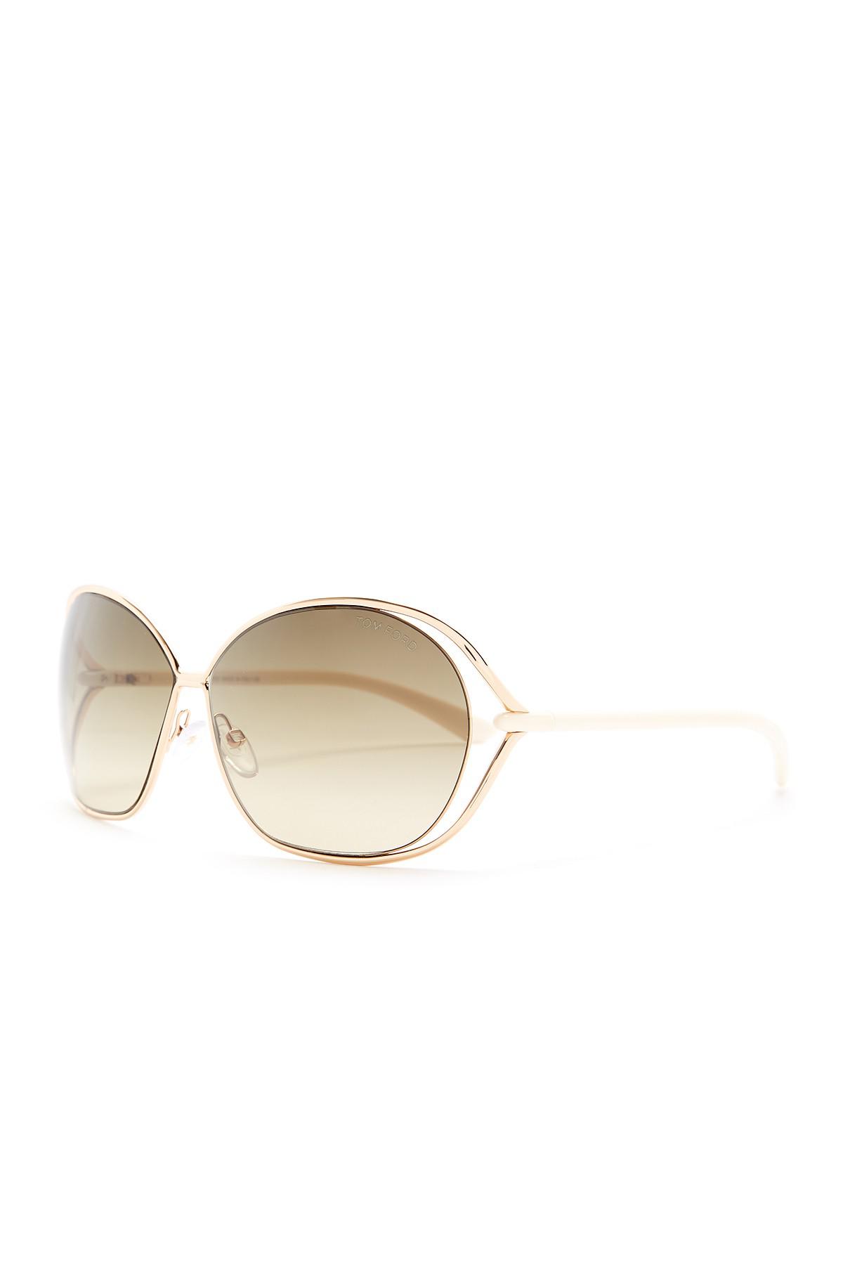 Tom Ford Women's Carla 66mm Oversized Round Metal Sunglasses - Lyst