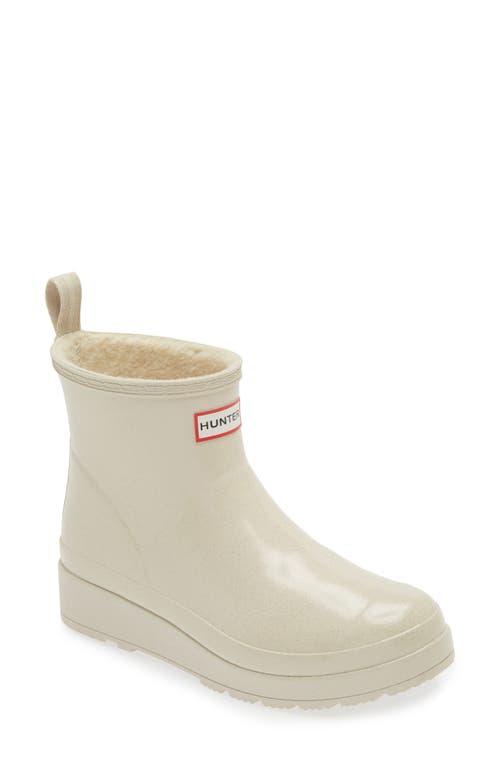 HUNTER Faux Shearling Waterproof Rain Boots in Natural Lyst
