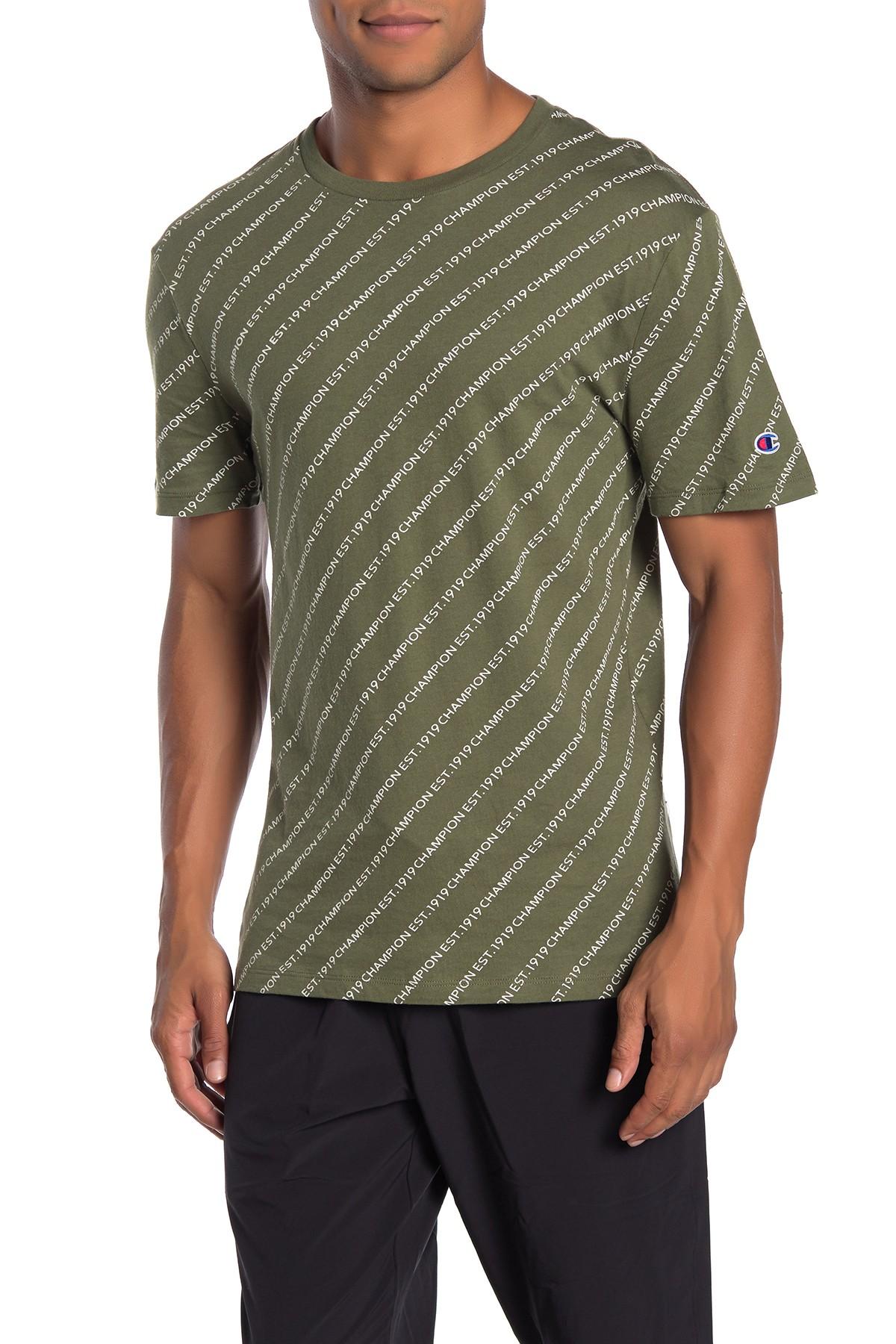 champion tee all over print