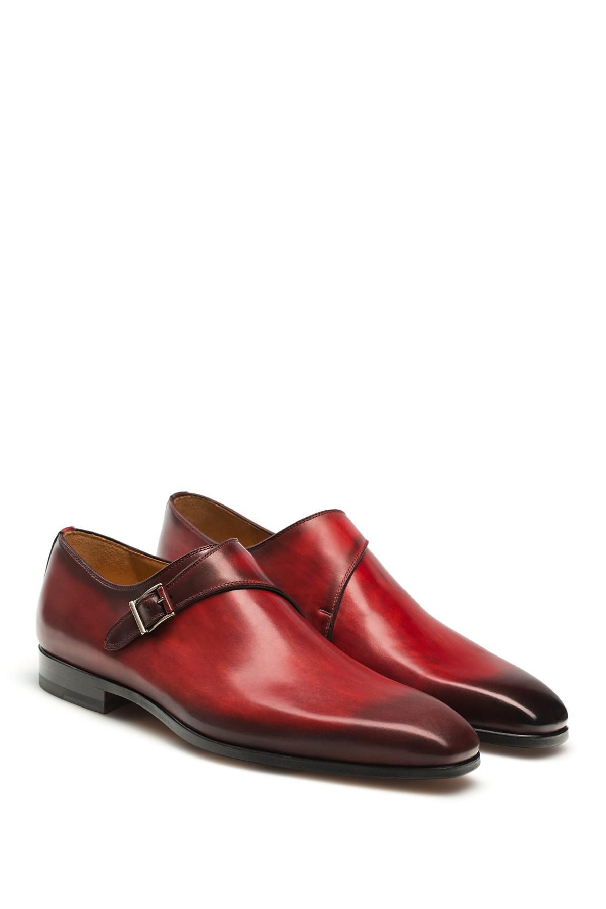 magnanni suede monk strap shoes