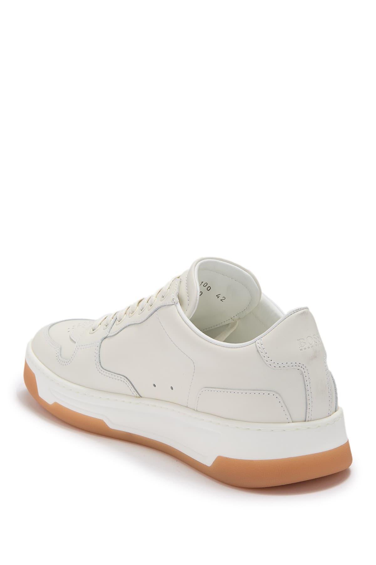 BOSS by HUGO BOSS Leather Baltimore Tennis Sneaker in White for 