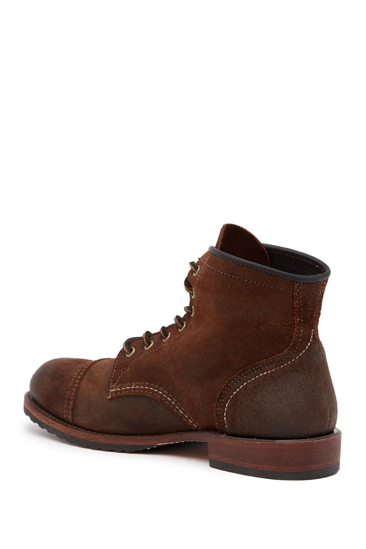 Frye Leather Logan Cap Toe Boot in Dark Brown (Brown) for Men Lyst