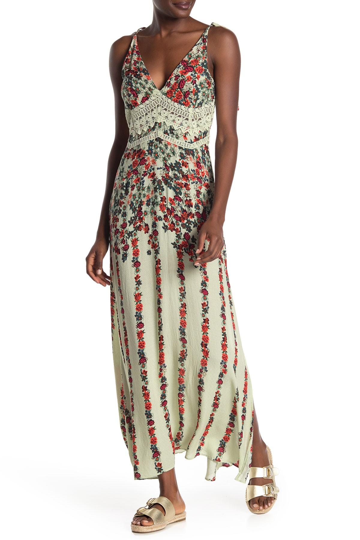 free people claire printed maxi dress