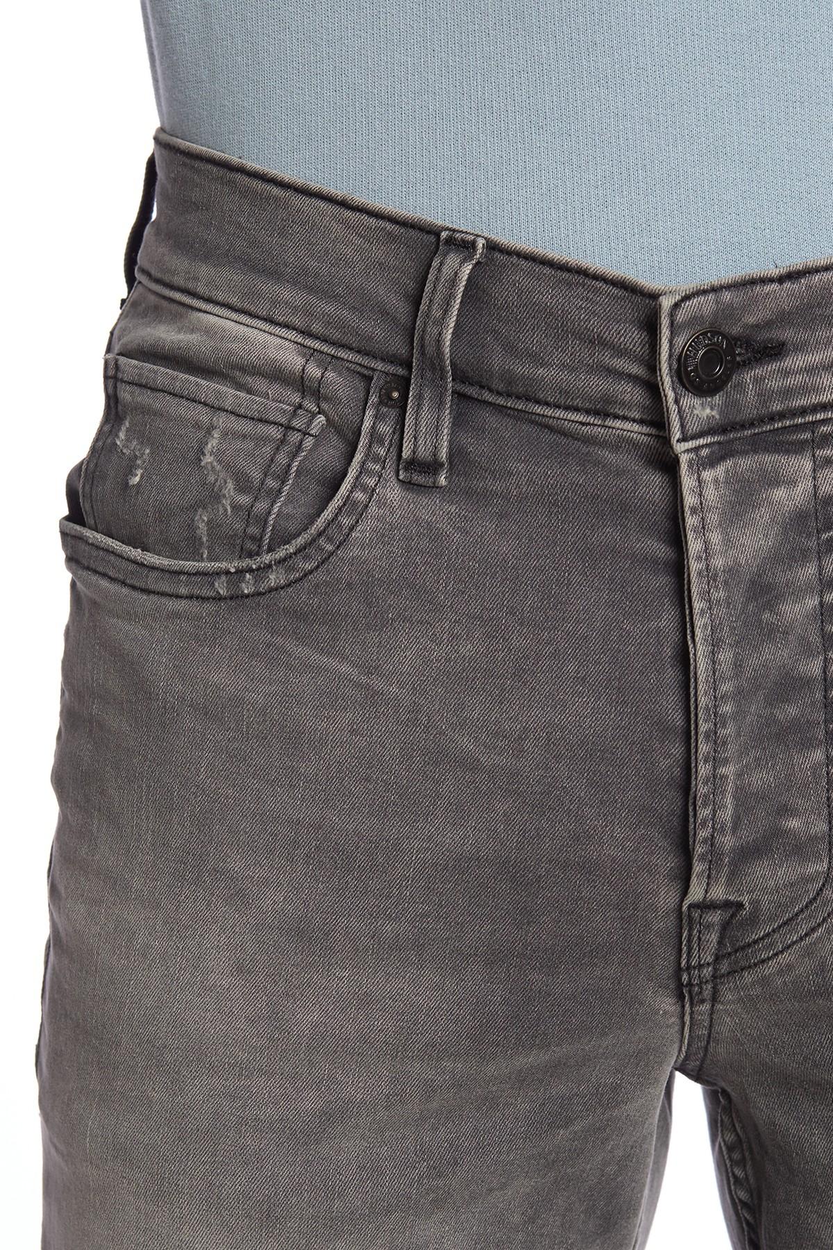 Hudson Jeans Mens Broderick Front Zip Slouchy Skinny Fit Jean in Militant Camo Wax