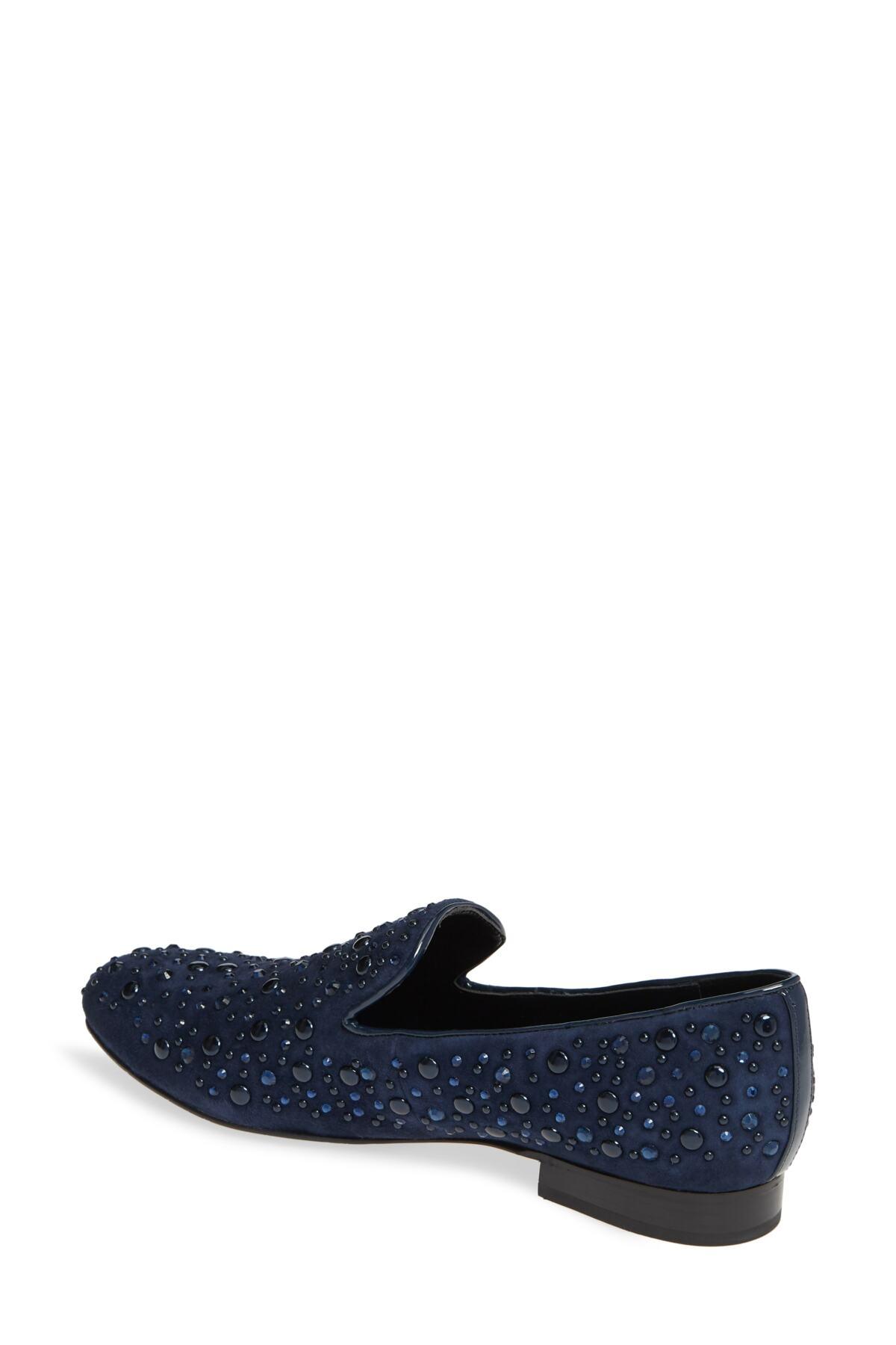 Donald J Pliner Lynn Loafer Flat in Navy Suede (Blue) - Lyst