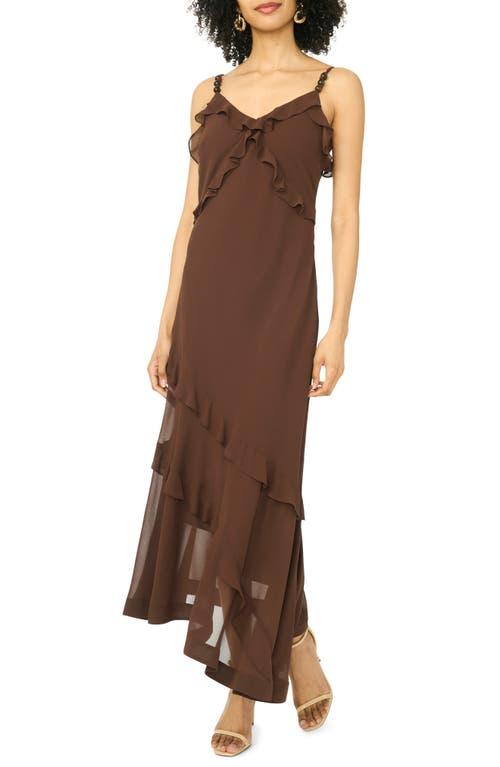 navy blue dress for baby girl Asymmetrical Ruffle Maxi Dress main image 0