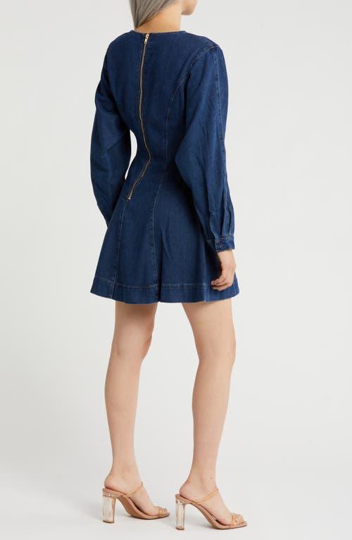 【  JEANS】 FIT & FLARE MINI INTERLOCK DRESS Fit & Flare Denim Dress, Indigo - Habitual Dresses | Maisonette