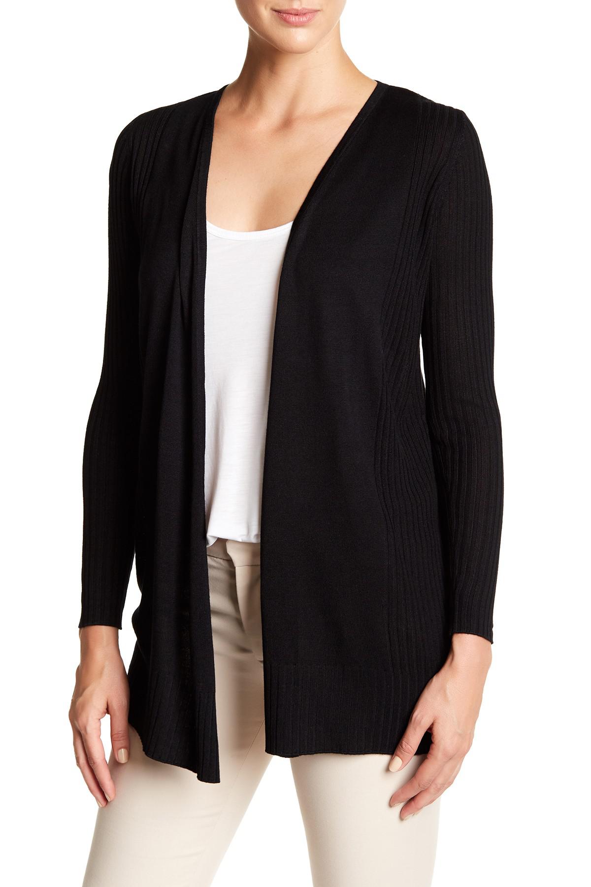 Lyst Philosophy Apparel Ribbed Trim Cardigan in Black