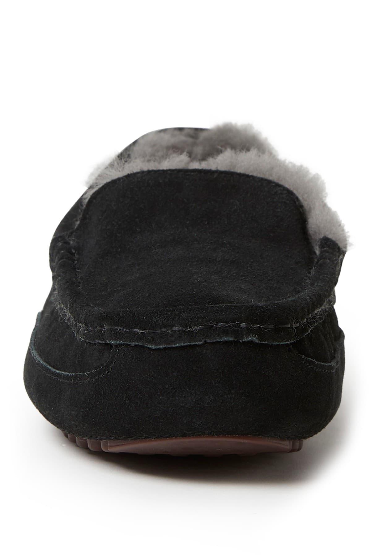 dearfoams fireside melbourne genuine shearling lined moccasin slipper