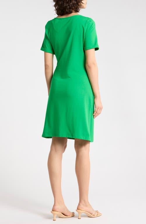 green dkny dress Eyelet Dress, M Second Serve Resale wrap silhouette with tie Donna Karan DKNY By Donna