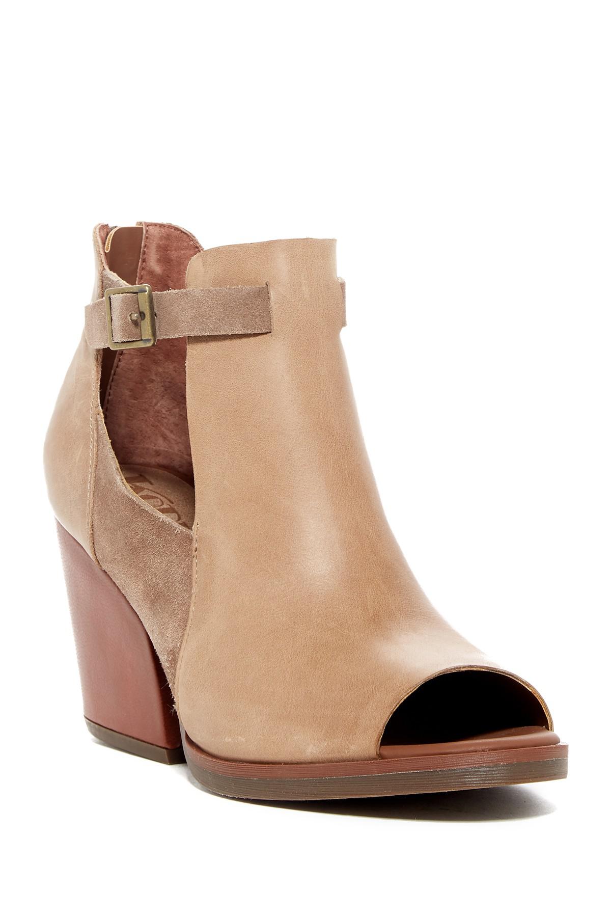 KorkEase Suede Stella Peep Toe Bootie in Taupe (Brown) Lyst
