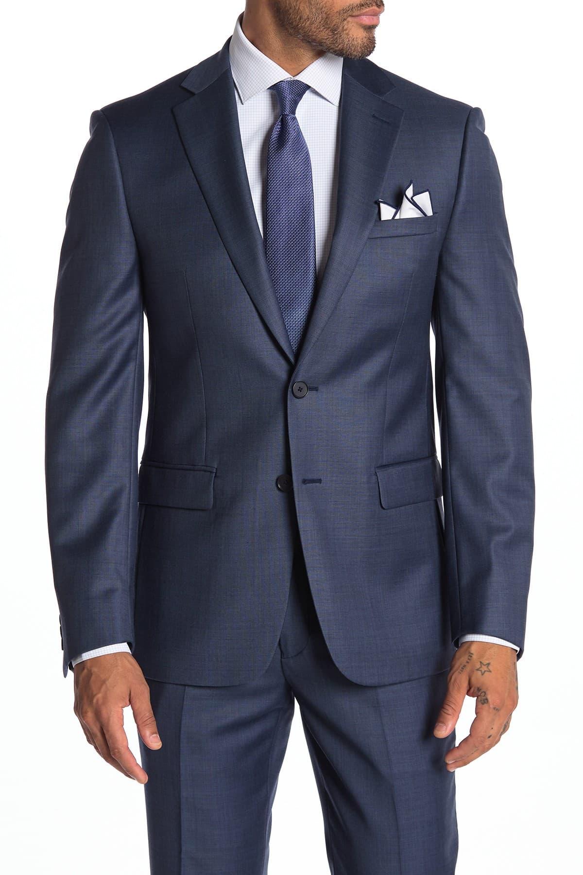 Calvin Klein Wool Malbin Notch Collar Slim Fit Suit Separate Jacket in Blue  for Men - Lyst