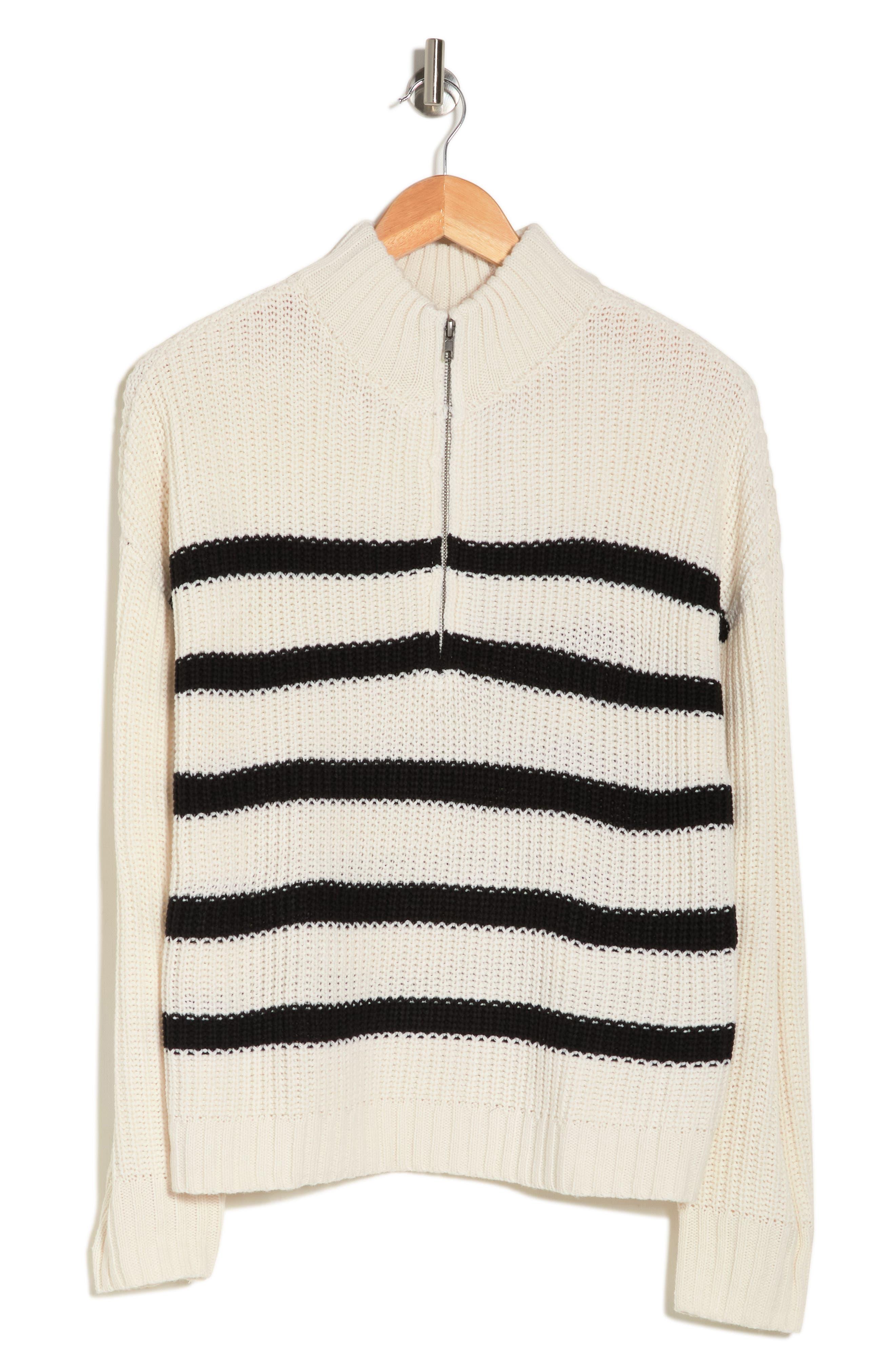 Sanctuary Sporty Stripe Half Zip Sweater in Natural | Lyst