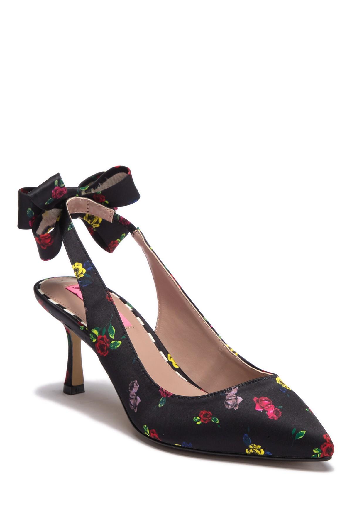 Betsey Johnson Cadee (black Floral) 1-2 Inch Heel Shoes | Lyst