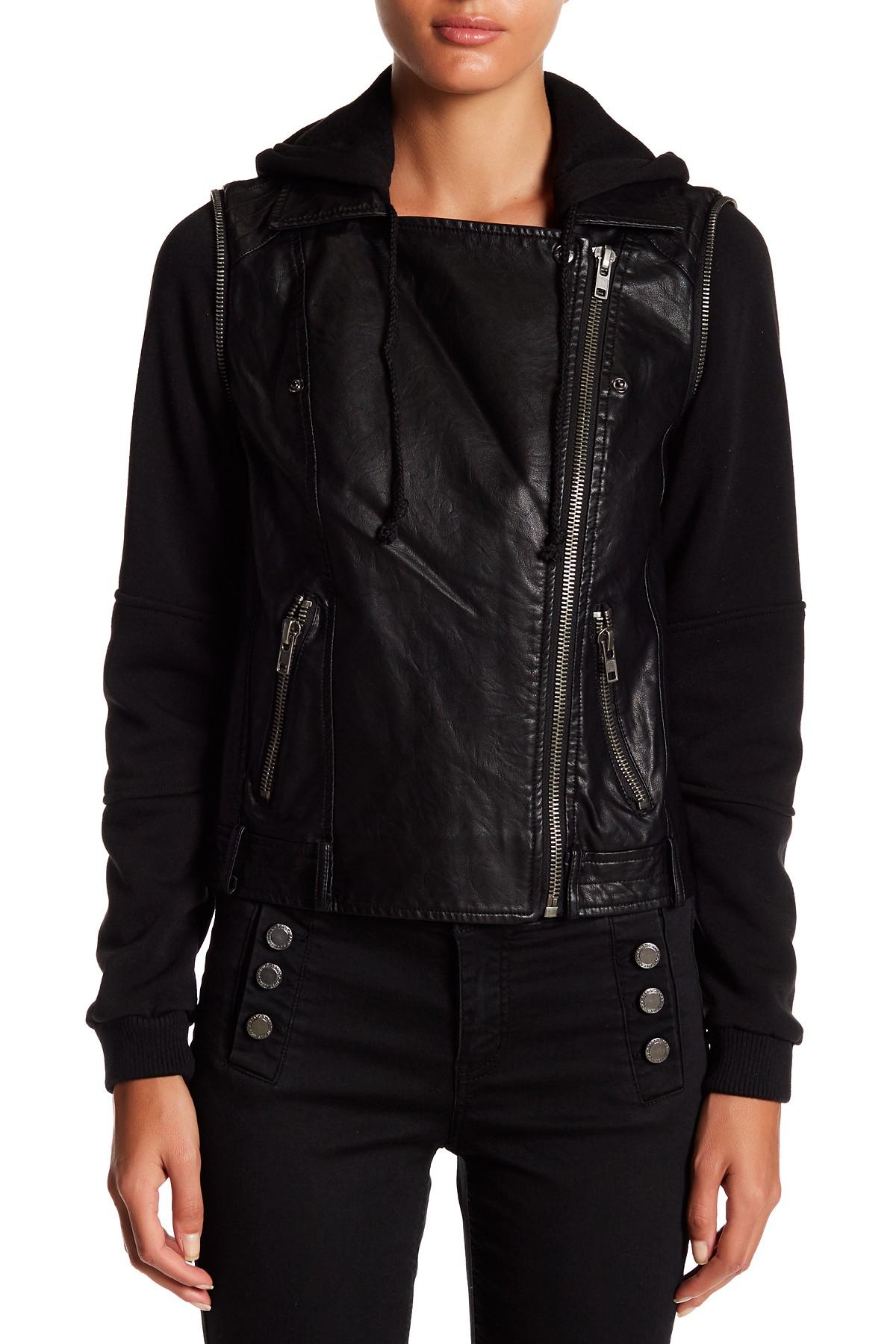 leather jacket with sweater