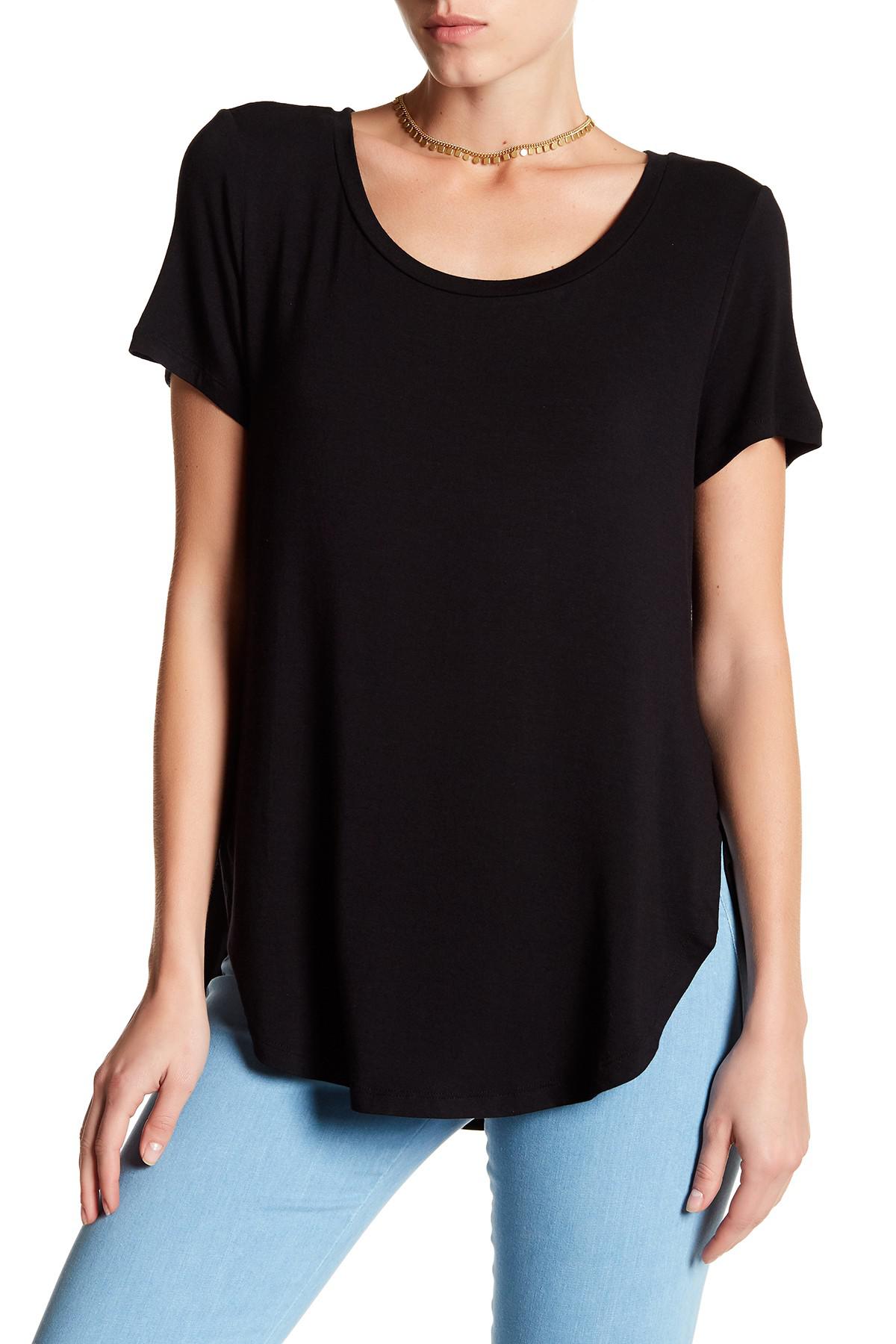 Lyst Halogen Tunic Tee in Black