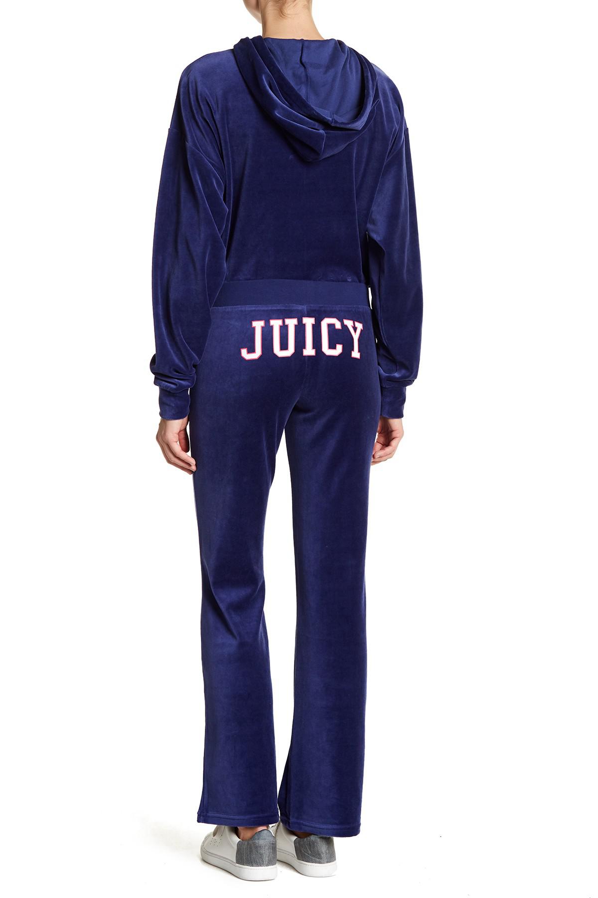 Juicy Couture Del Rey Flared Velour Sweatpants in Blue | Lyst