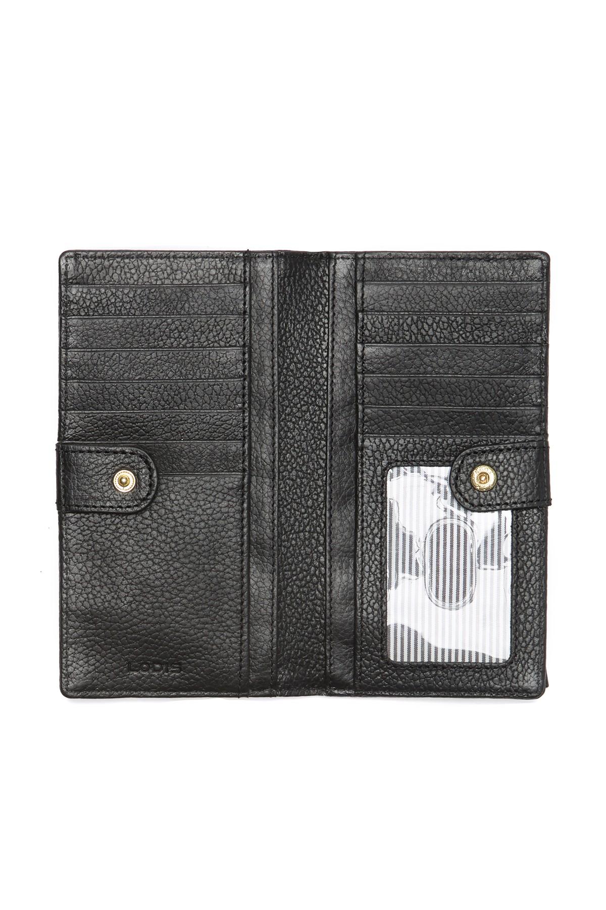 Lodis Slim Leather Wallet in Black - Lyst