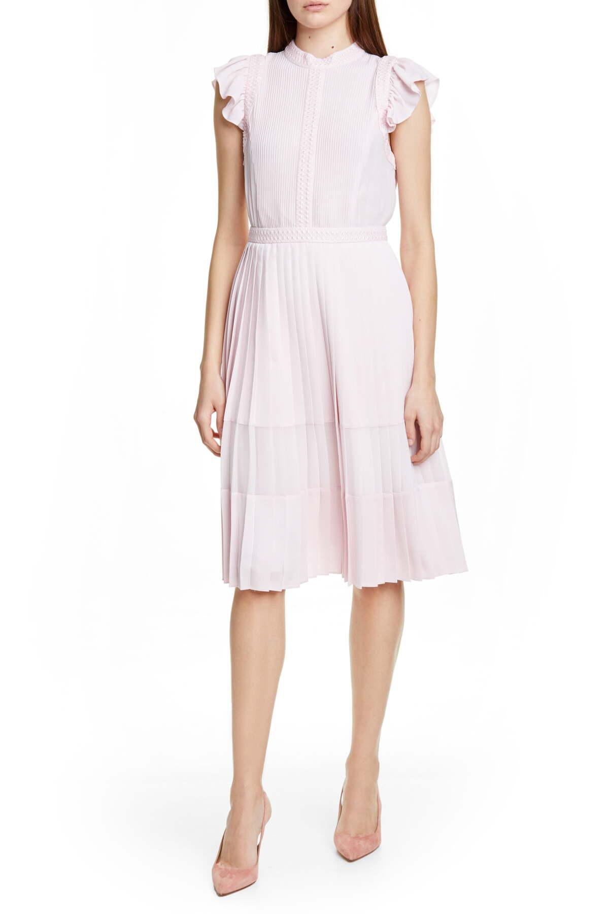 ted baker pleated midi dress