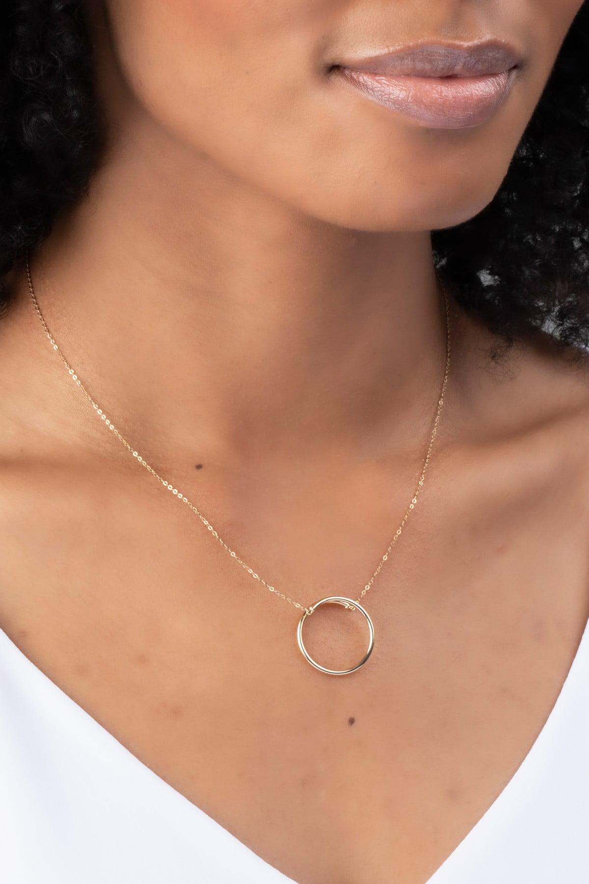 Bony Levy 14k Yellow Gold Open Circle Pendant Necklace in Metallic Lyst
