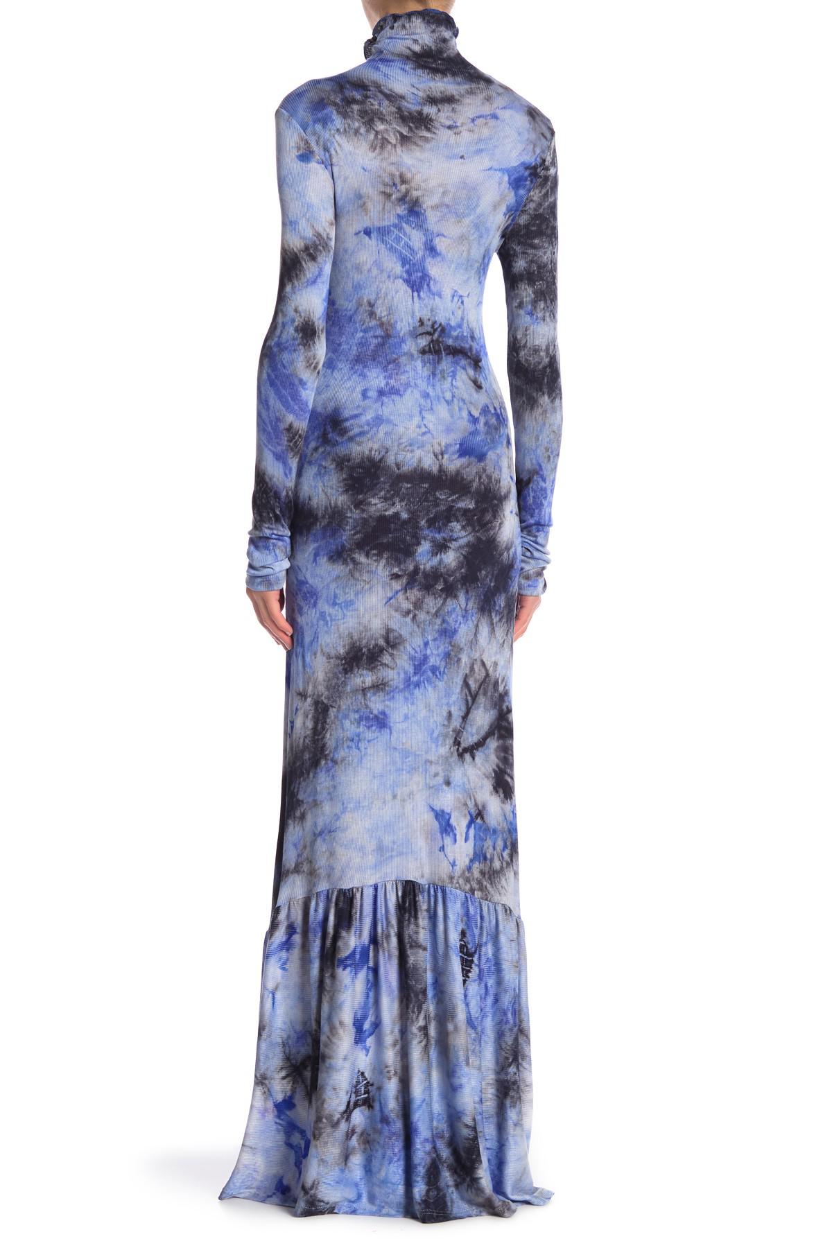 Go Couture Long Sleeve Turtleneck Maxi Dress in Blue | Lyst