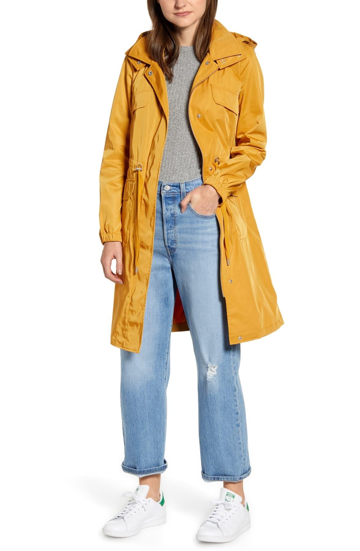 mustard rain jacket