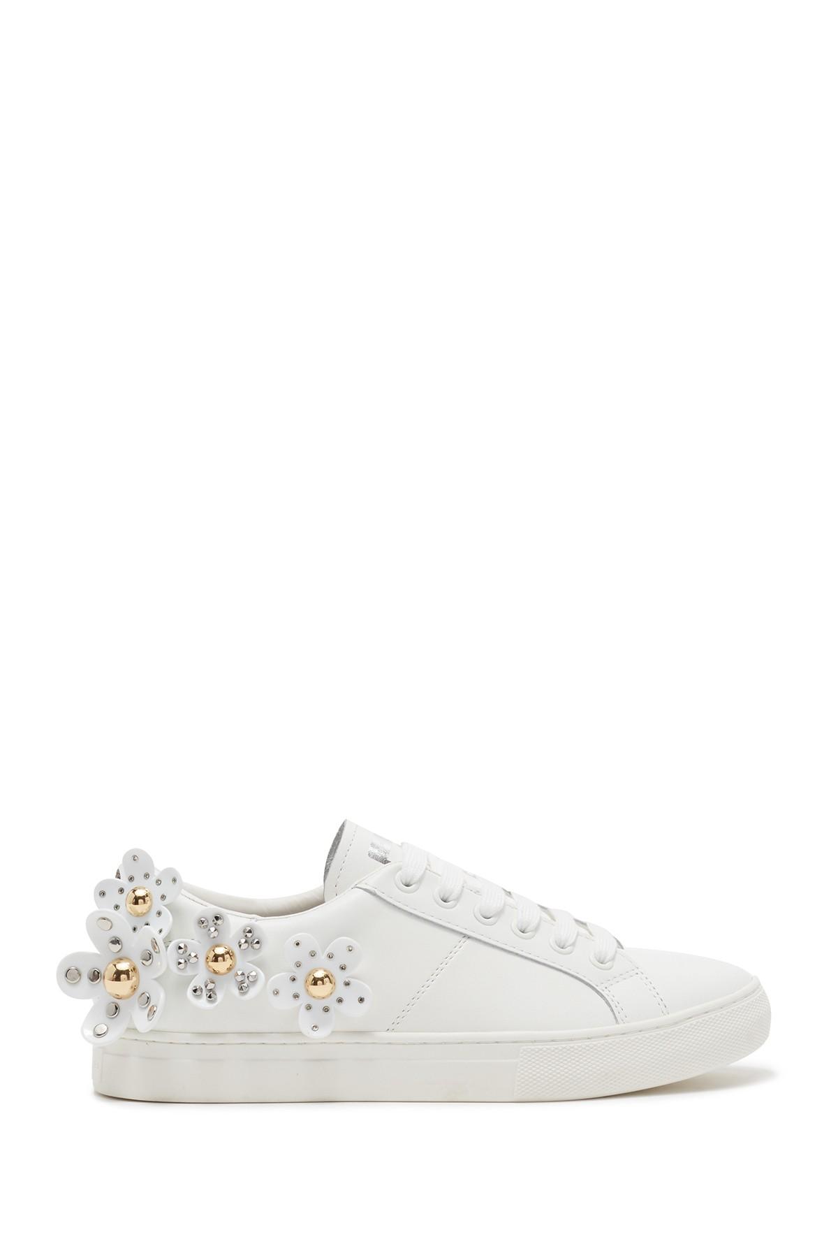 Marc Jacobs Leather Daisy Studded Floral Sneaker in White - Lyst