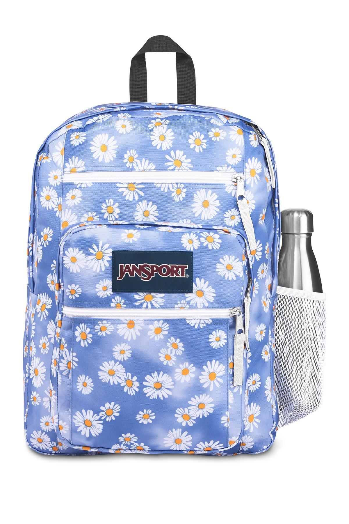 jansport blue flower backpack