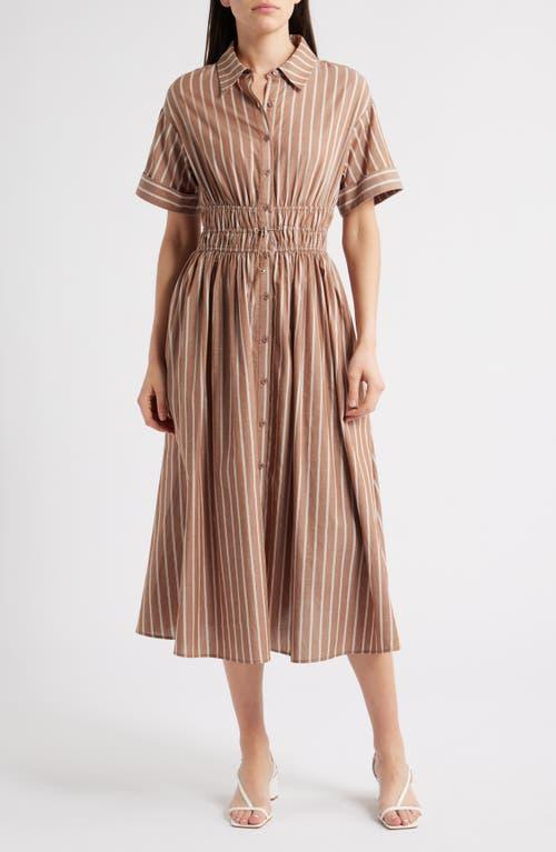 en saison brown dress En Saison Rib Long Sleeve A-Line Minidress