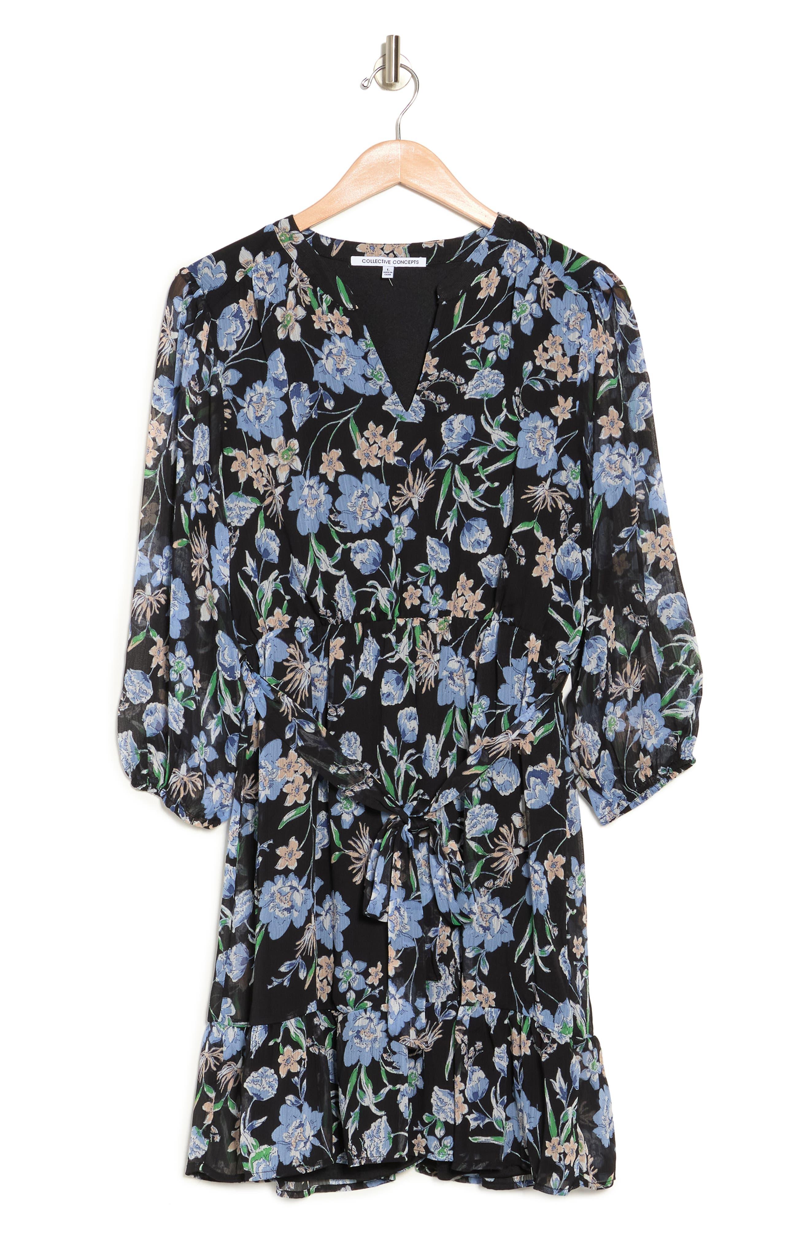 Nordstrom black cheap floral dress