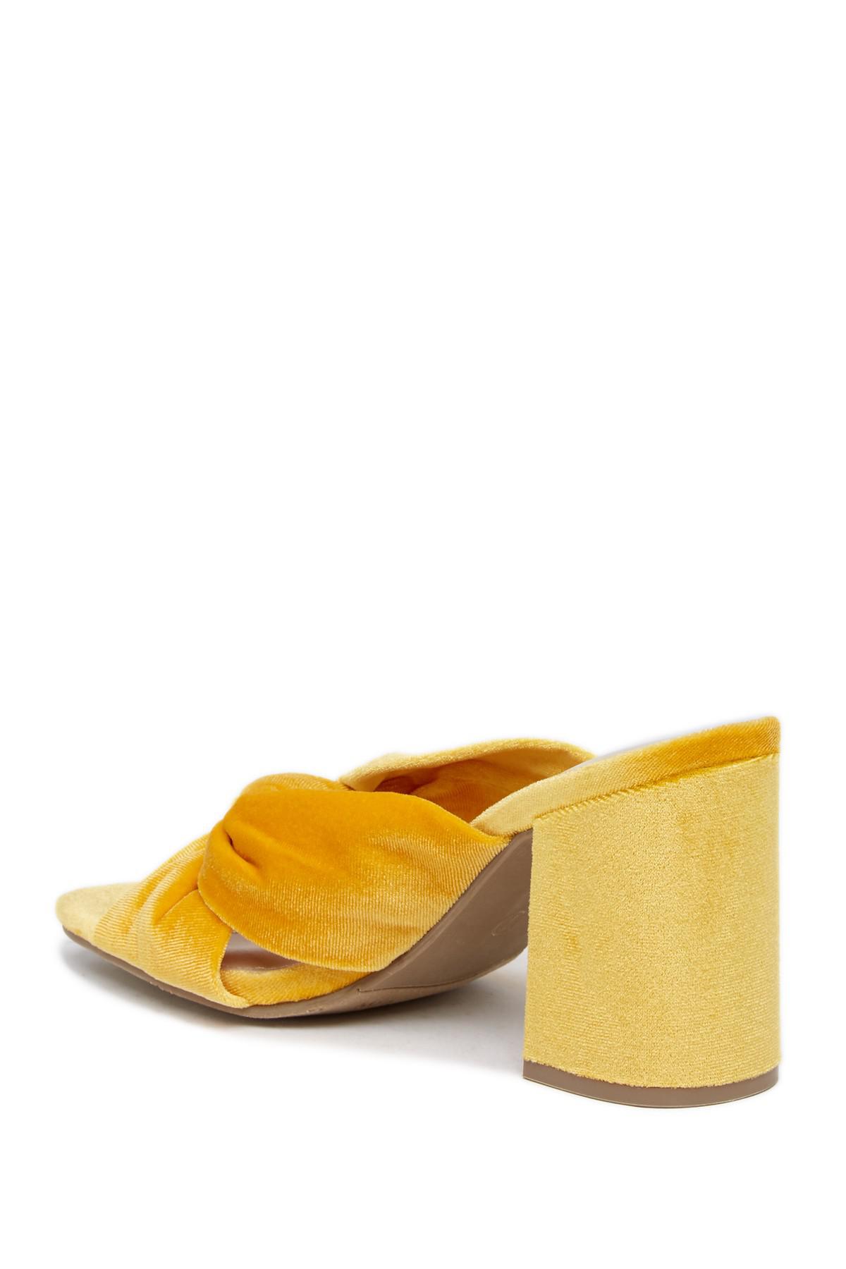 MIA Sonny Velvet Block Heel Sandal in 