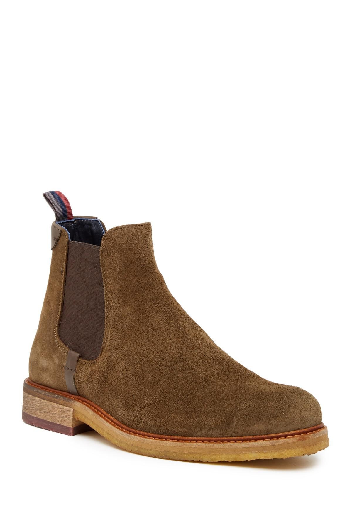 Ted Baker Suede Bronzo Chelsea Boot in Green for Men - Lyst