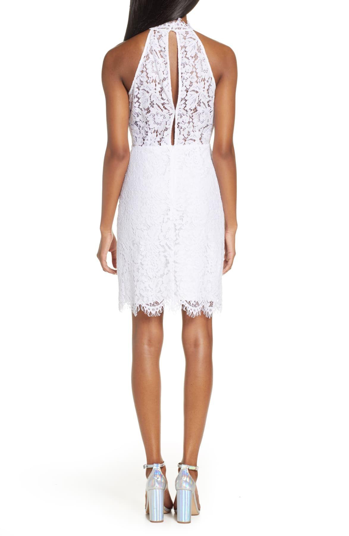 Cara high neck lace cocktail dress Clearance