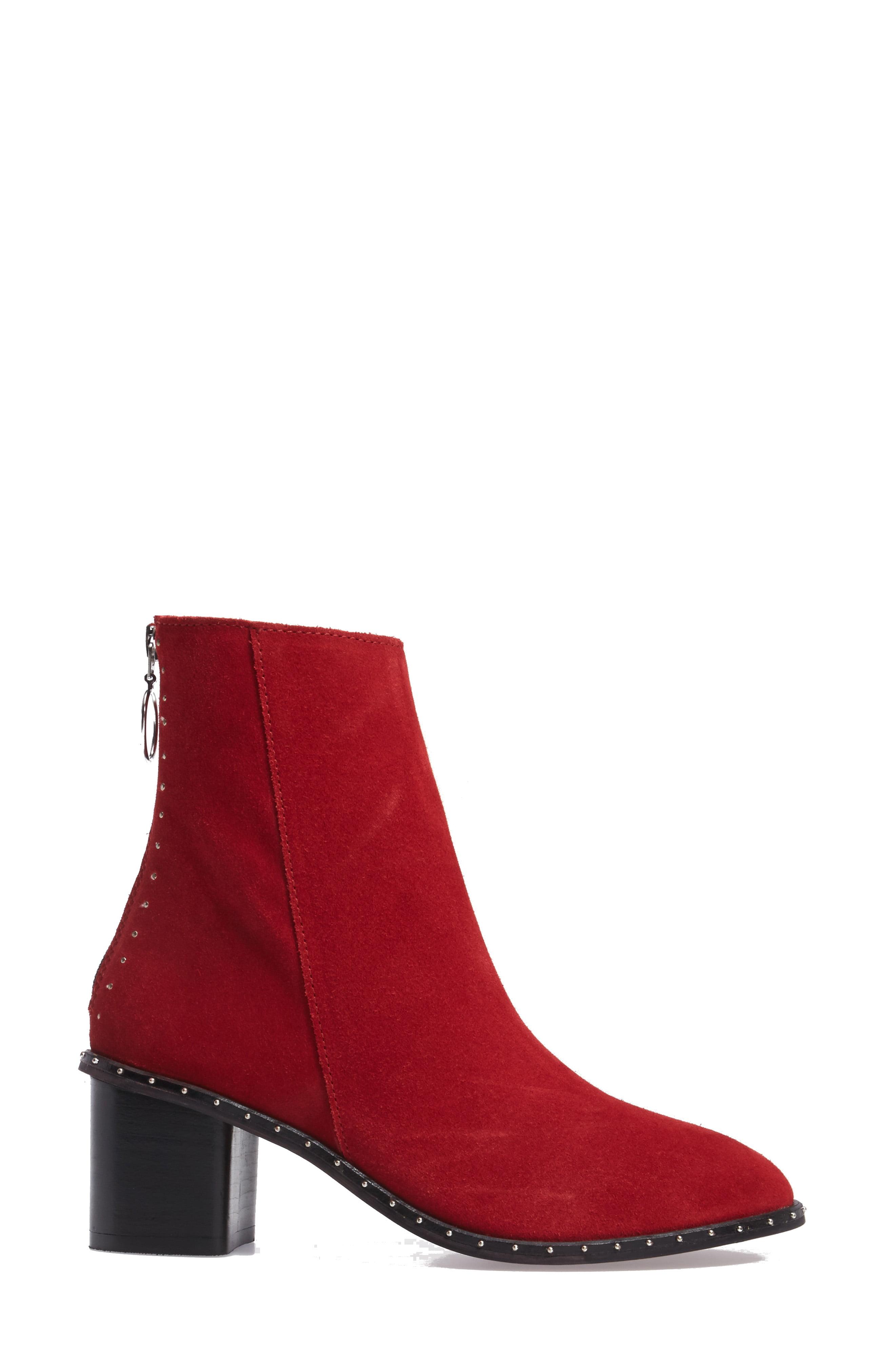 red suede bootie