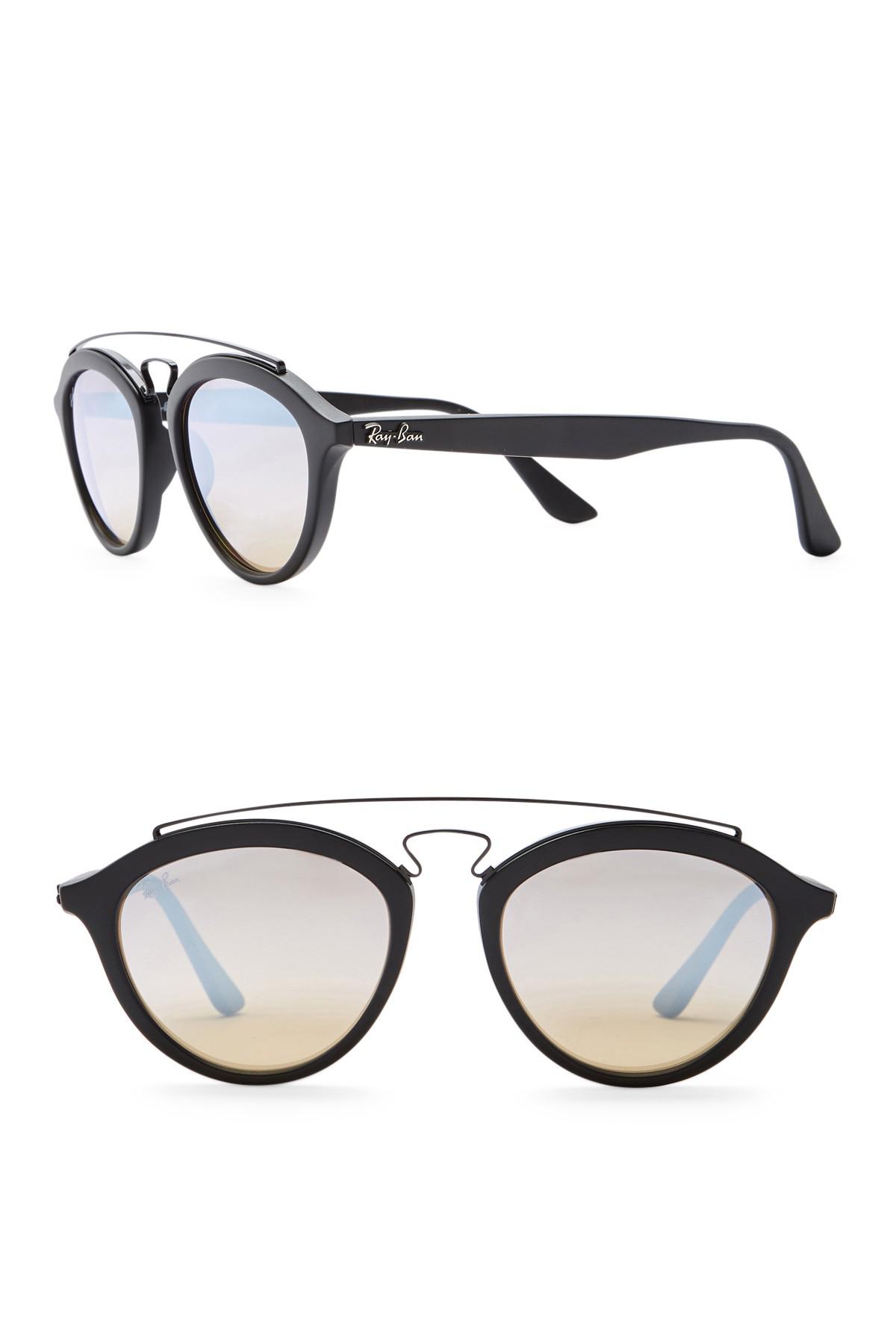 Ray Ban Phantos High Street 50mm Round Sunglasses In Black Lyst