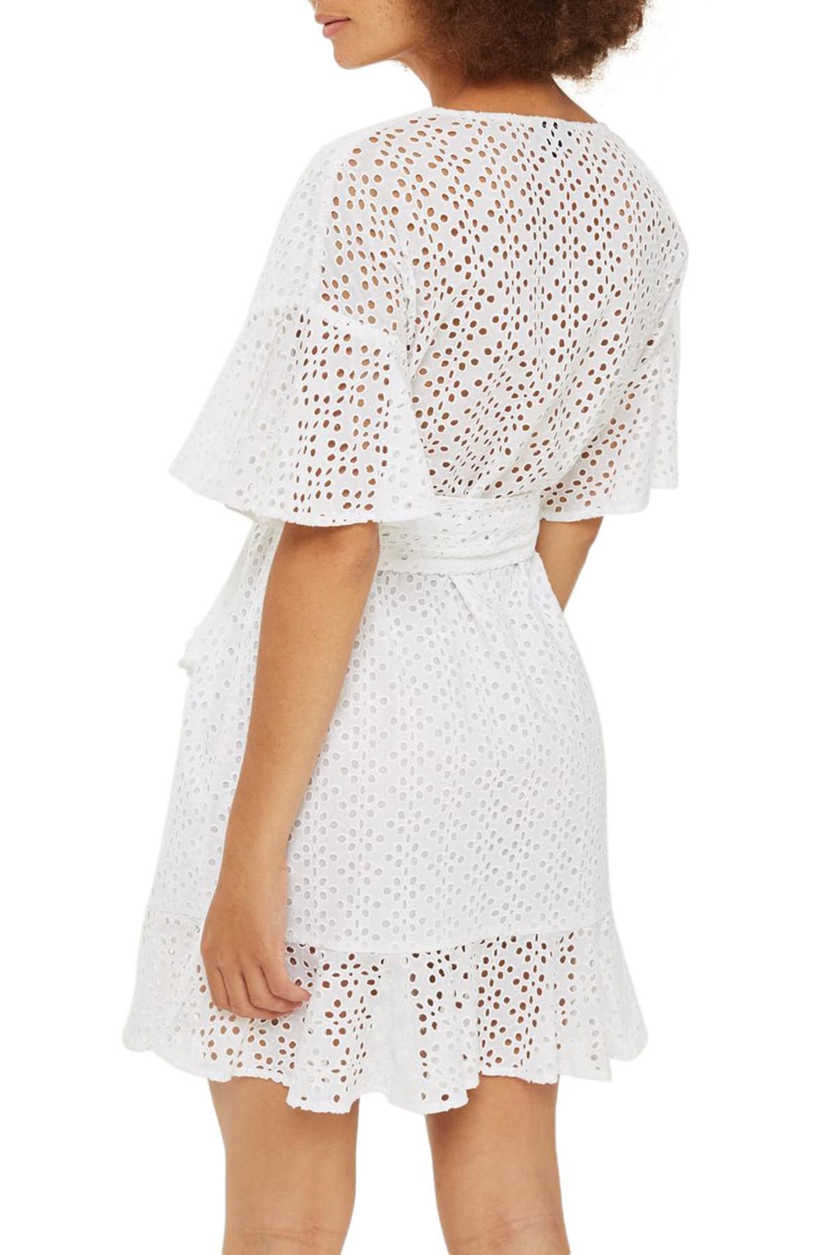 white broderie wrap dress
