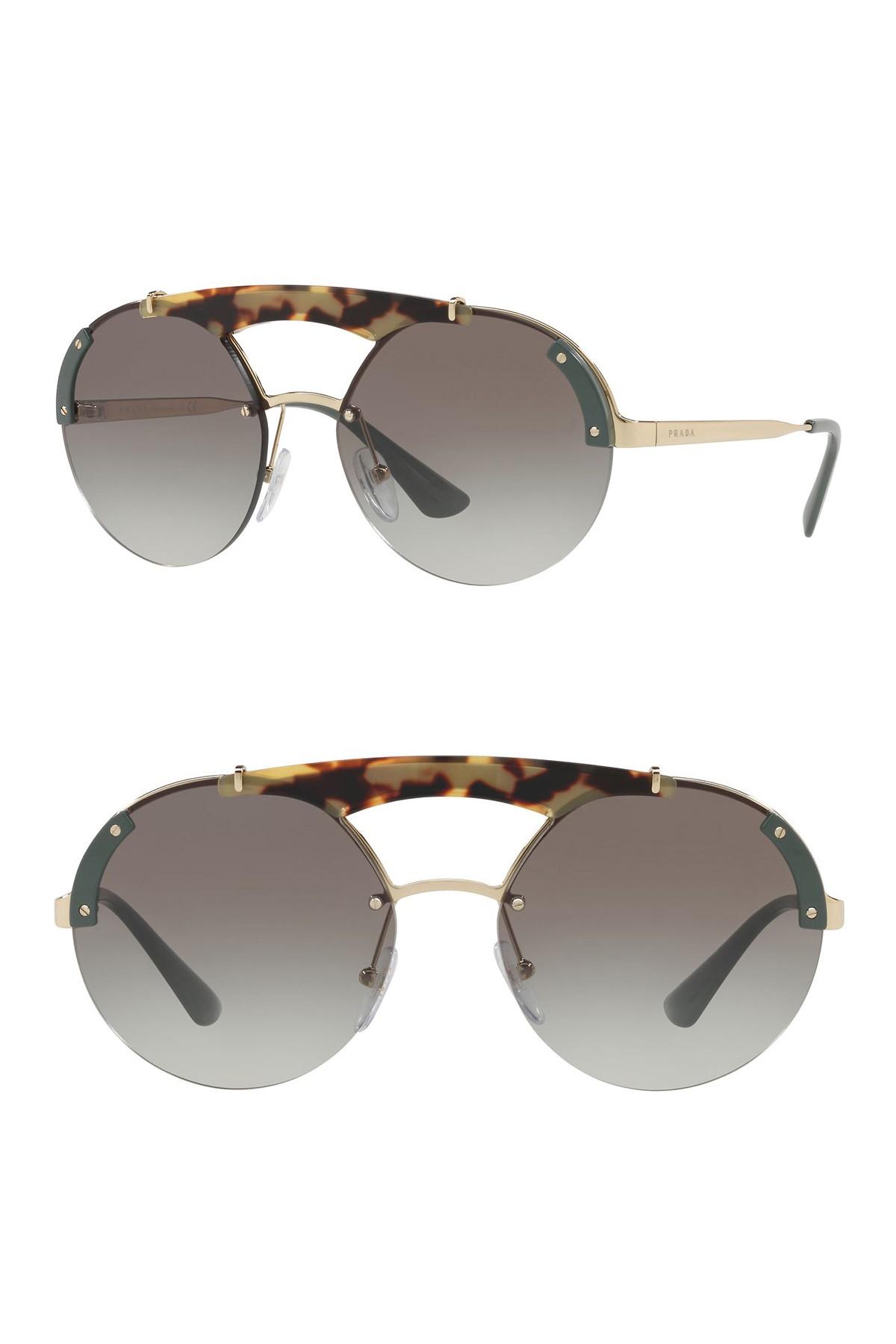 prada women's round 37mm sunglasses