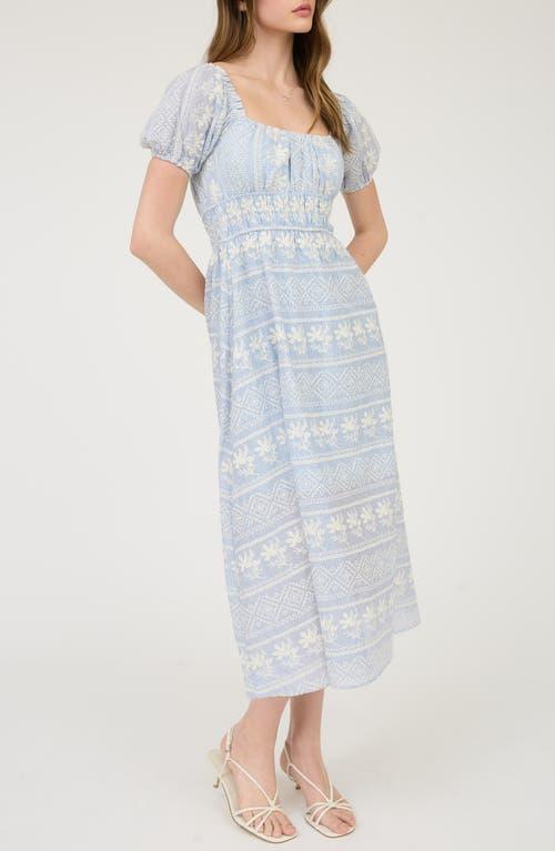 Blu Pepper Embroidered Lace Midi Dress in White | Lyst