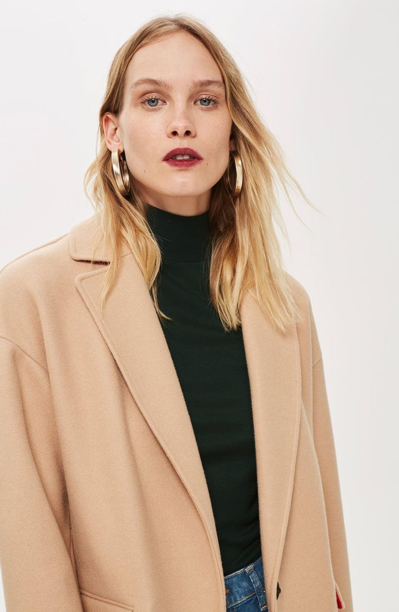 topshop lily knit back midi coat