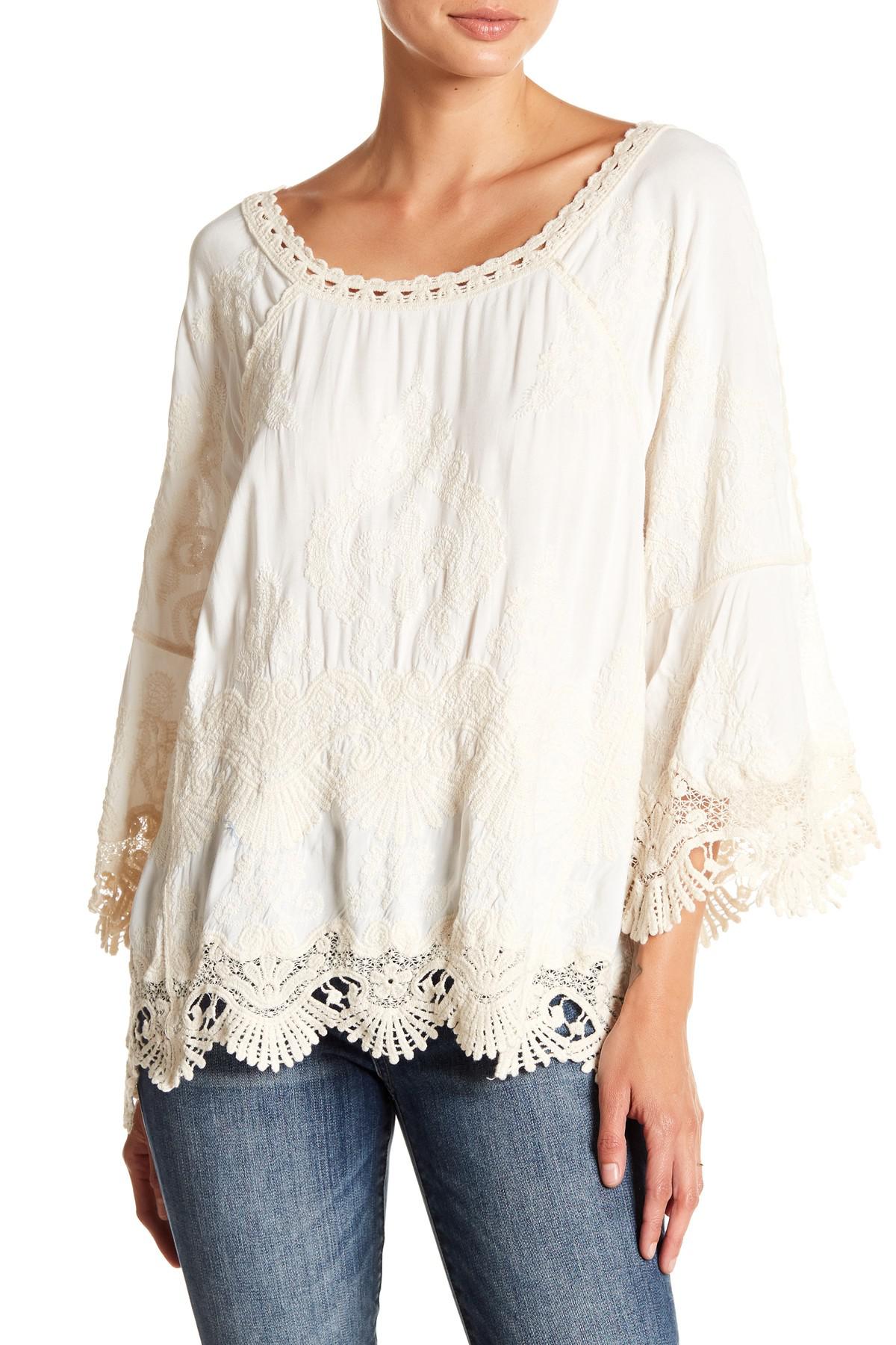 Democracy Crew Neck Crochet Top in Natural | Lyst