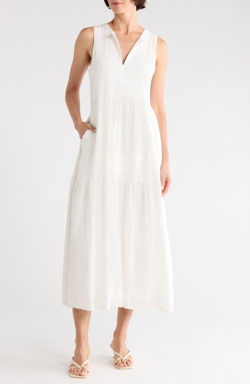 dkny white maxi dress DKNY Women's Tiered TANK Maxi Dress in Eggnog